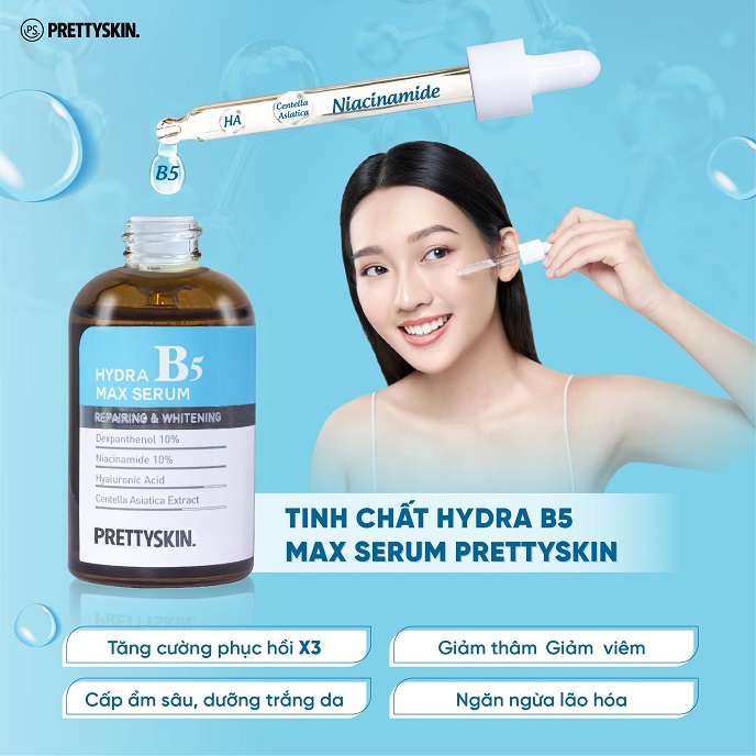 Serum Dưỡng Trắng Phục Hồi Da Prettyskin Hydra B5 Max Serum 50ml