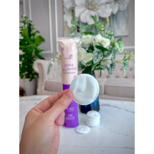 Bông Tẩy Trang Alucos 150 miếng – Cotton Tròn 3 Lớp, Lau Sạch Dịu Nhẹ, Bảo Vệ Da