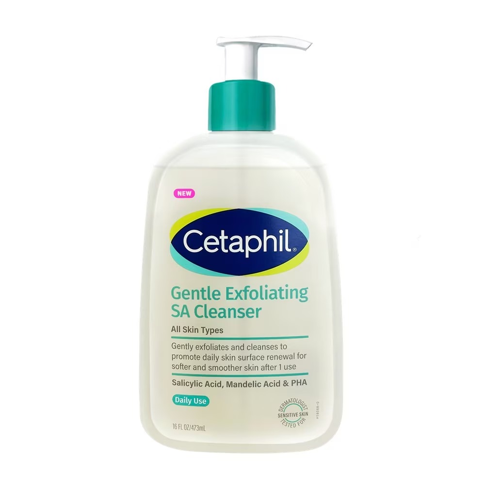 Gel rửa mặt làm sạch dầu nhờn, ngăn mụn cho da dầu nhạy cảm CETAPHIL GENTLE EXFOLIATING SA CLEANSER 236ml - 473ml