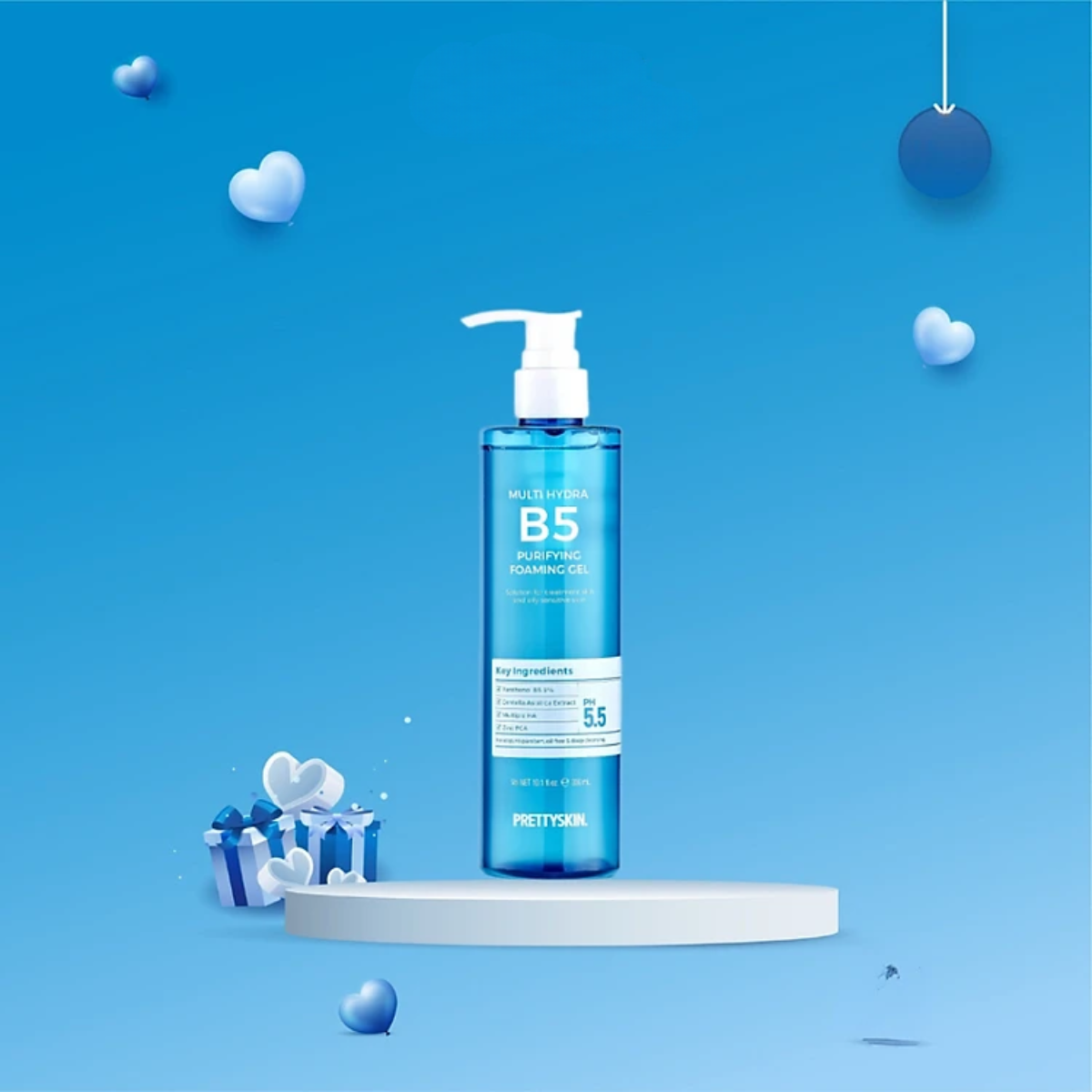 b934 - Gel Rửa Mặt Prettyskin Multi Hydra B5 Purifying Foaming Gel Làm Sạch Sâu, Dưỡng Ẩm Cho Da 300ml