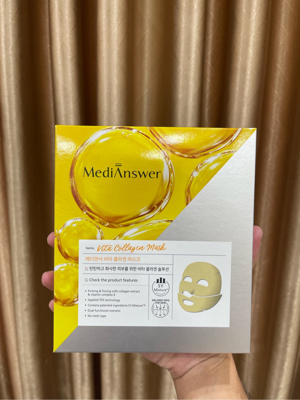 Mặt Nạ Thạch Vàng Collagen Chống Lão Hóa, Cấp Ẩm, Cải Thiện Nếp Nhăn Medianswer Vita Collagen Mask Hàn Quốc 37gx5 Miếng