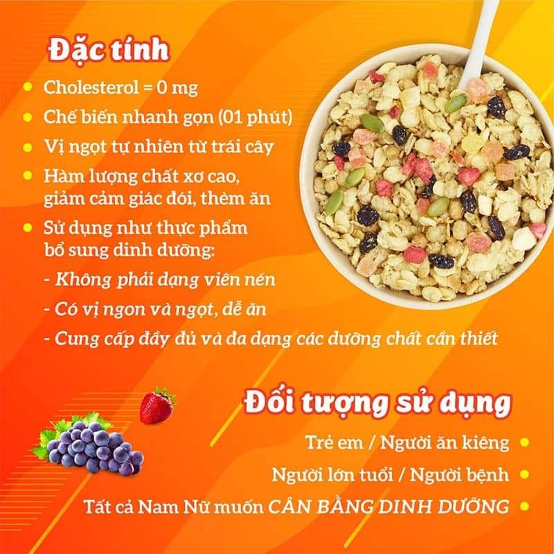 Ngũ cốc trái cây Calbee 600g Nhật Bản Màu trắng