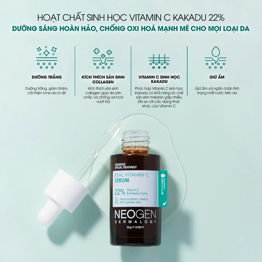 Tinh Chất Mờ Thâm Dưỡng Trắng Vitamin C SAP 22% Neogen Dermalogy Real Vita C Serum Hàn Quốc 32ml