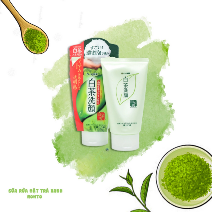c773 - Sữa Rửa Mặt Trà xanh Rohto Shirochasou nội địa Nhật 120g