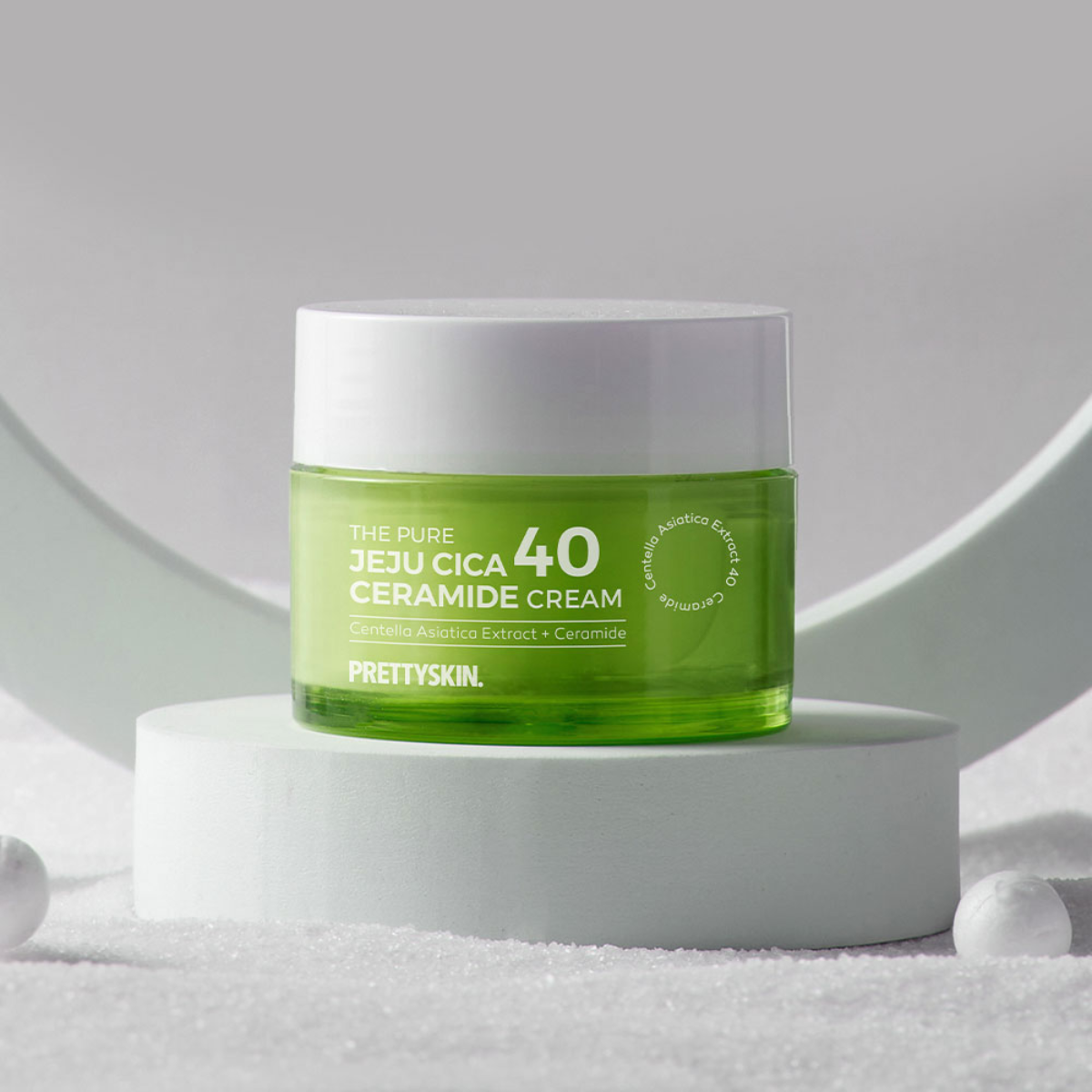 Kem dưỡng trắng da rau má Prettyskin The Pure Jeju Cica 40 Ceramide Cream Pretty Skin 52ml