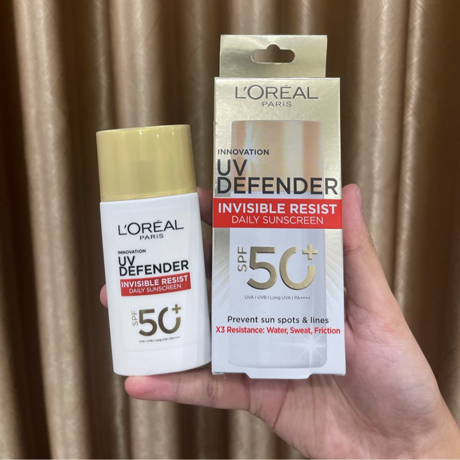 Kem Chống Nắng Thoáng Da, Siêu Mỏng Nhẹ L'Oreal Paris X20 UV Defender Serum Invisible Fluid / Resist Daily Sunscreen SPF50+ PA++++ Loreal 50ml