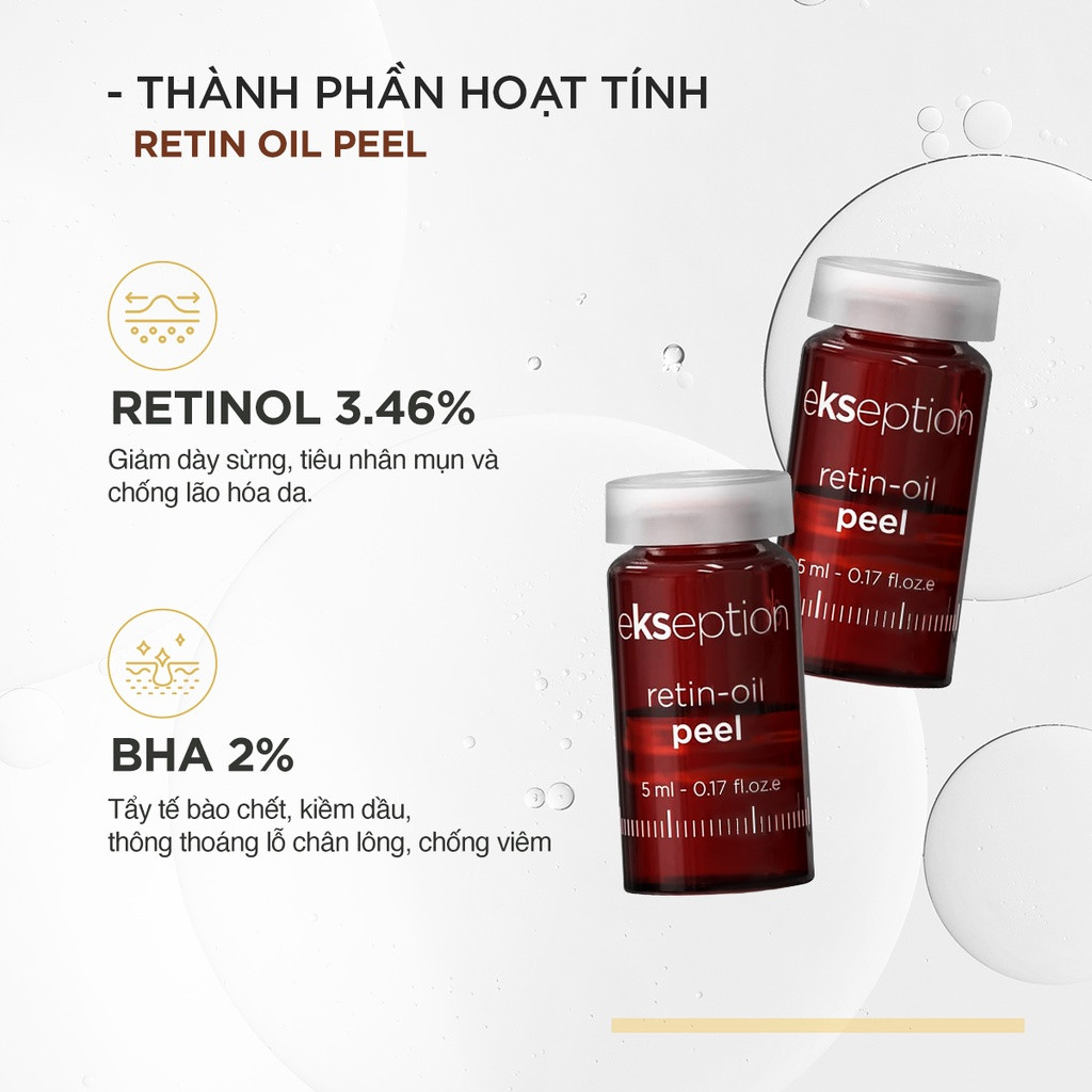 Tinh Chất Làm Sạch Tế Bào Chết, Giảm Mụn Ekseption Retin-oil Peel Hộp 5 Lọ x 5ml