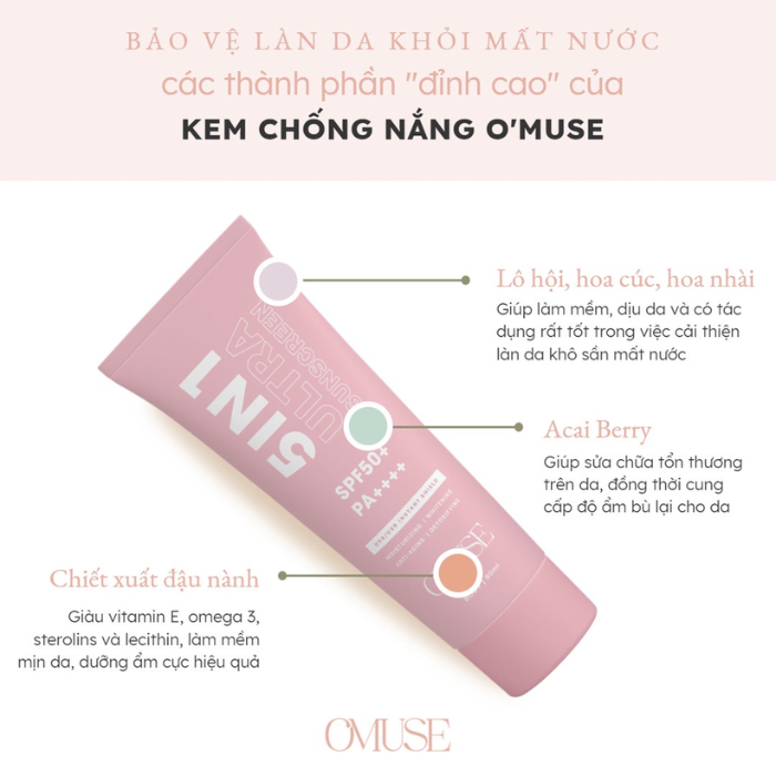 O'Muse - Kem chống nắng 5in1 Ultra Sunscreen Body SPF 50+ PA++++ 80m
