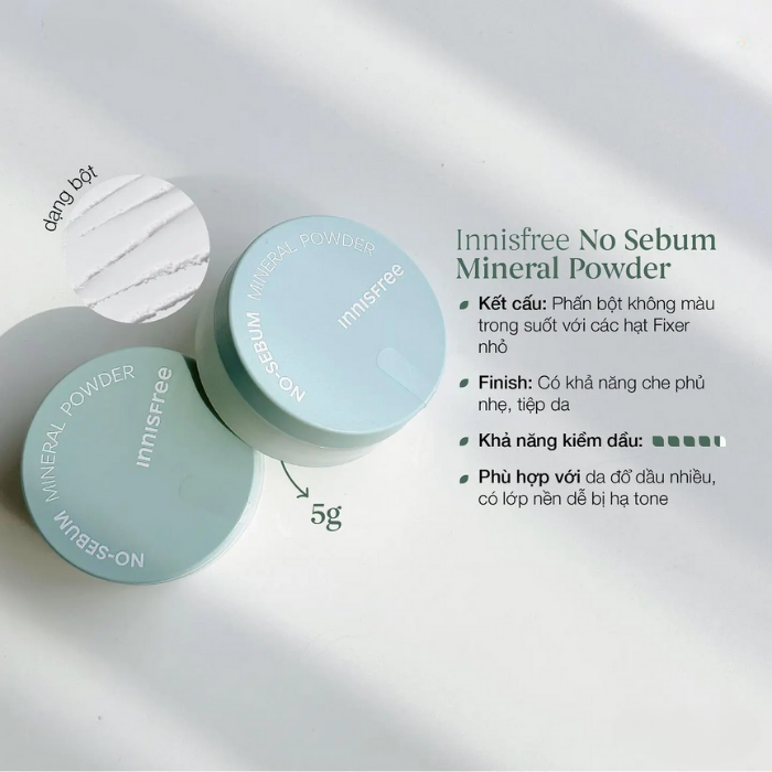 Phấn Phủ Bột Innisfree No Sebum Mineral Powder 5g LYO SHOP Beauty