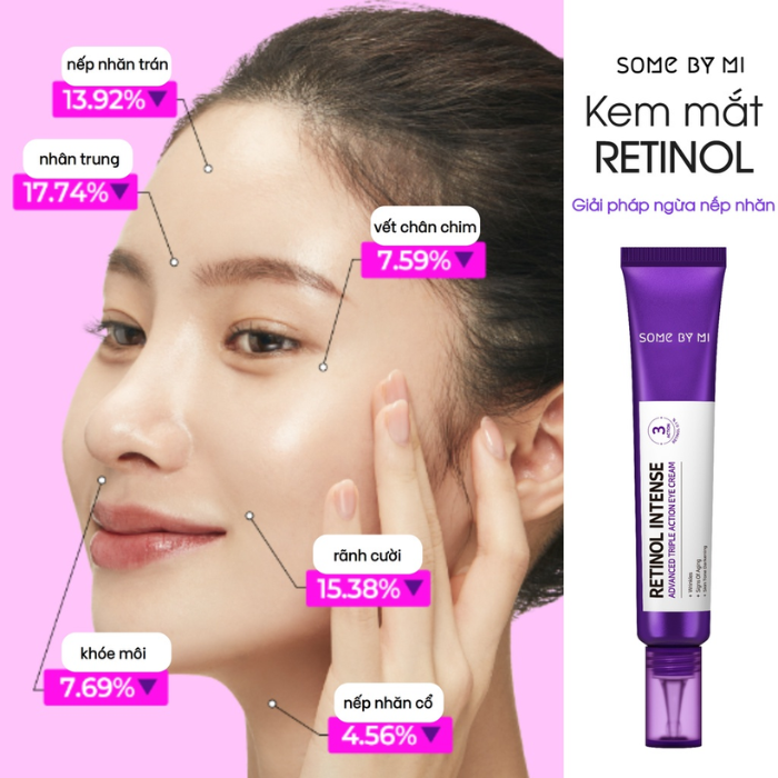 Kem dưỡng mắt Some By Mi 0.1% Retinol Intense Advanced Triple Action Eye Cream 3ml