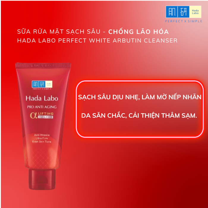 Sữa Rửa Mặt Dưỡng Da Hada Labo 80g ( Màu Đỏ )