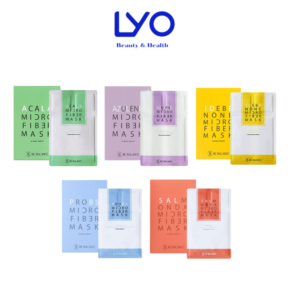 Combo 10 Miếng Mặt Nạ Vải Vi Sợi Be'Balance Micro Fiber Mask 3in1 Cấp Ẩm, Làm Dịu & Giúp Làm Đẹp Da Hàn Quốc 30g