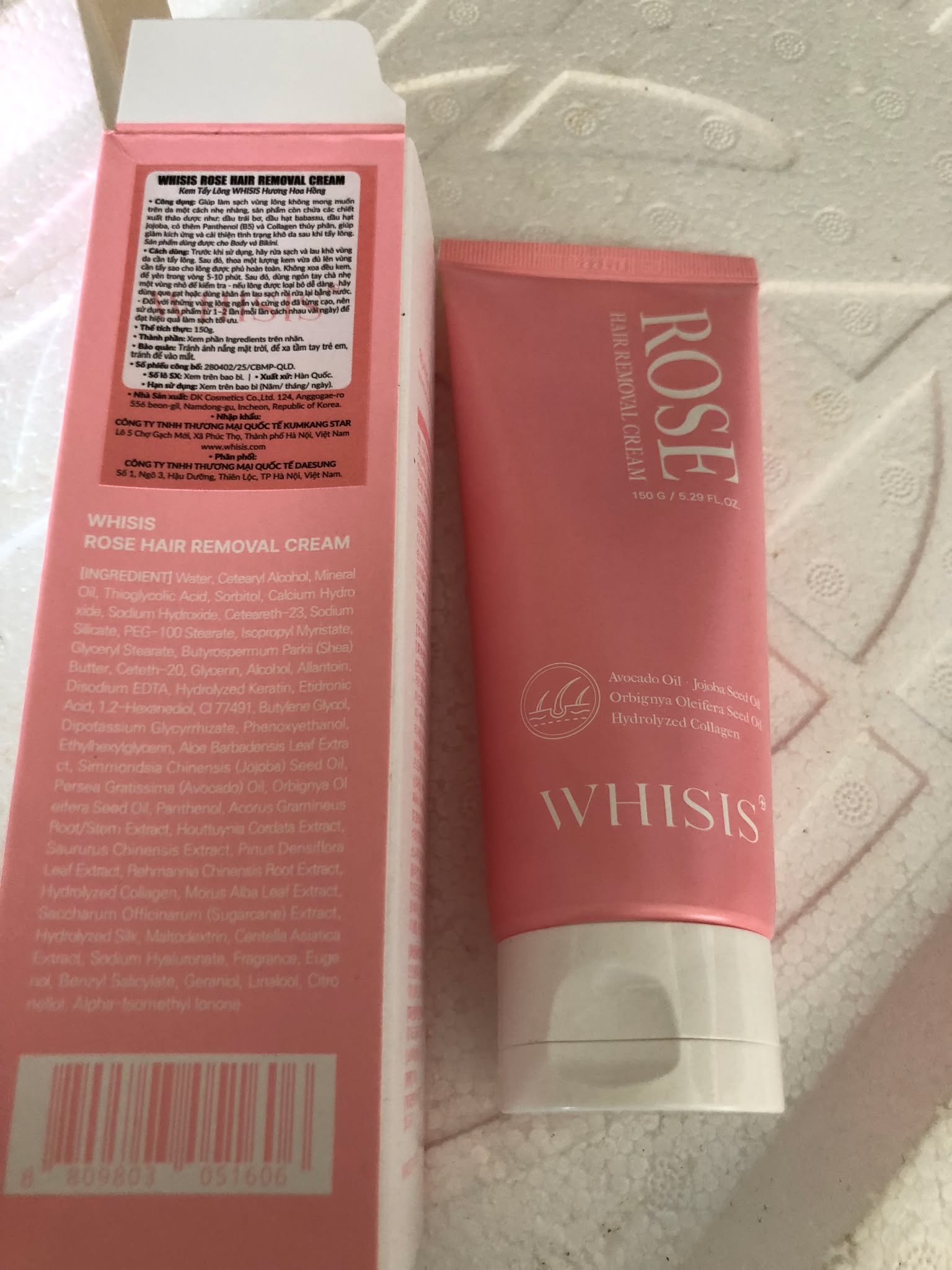 e473 - WHISIS - Kem Tẩy Lông Hương Hoa Hồng, Whisis Rose Hair Removal Cream 150g