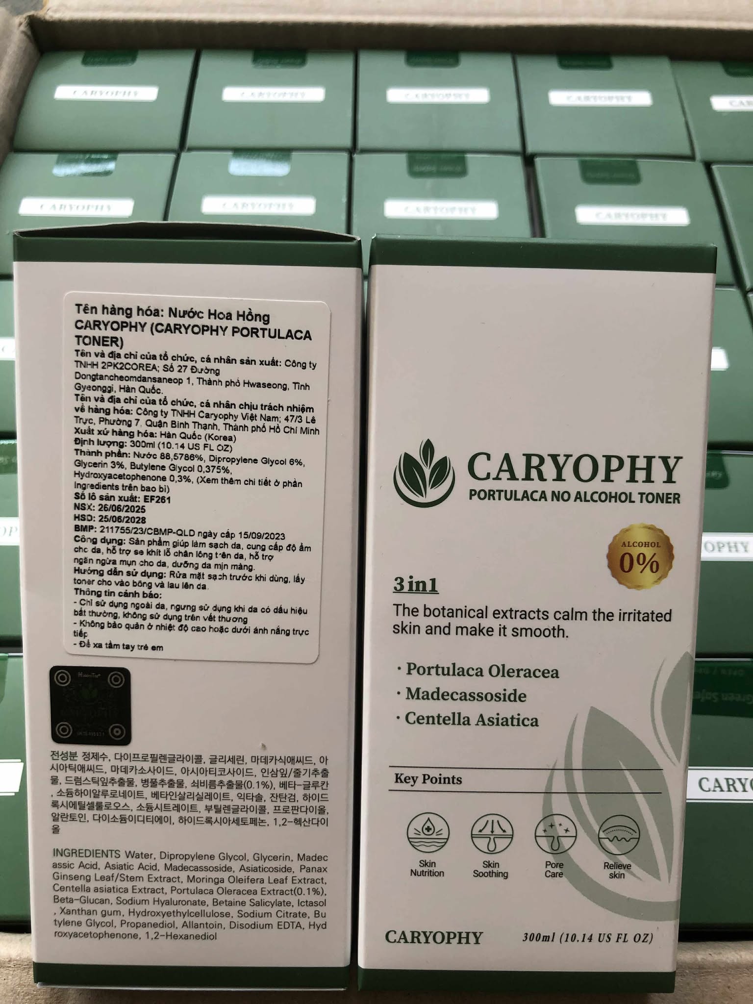 Nước cân bằng không cồn cho da mụn Caryophy Portulaca Toner 300ml