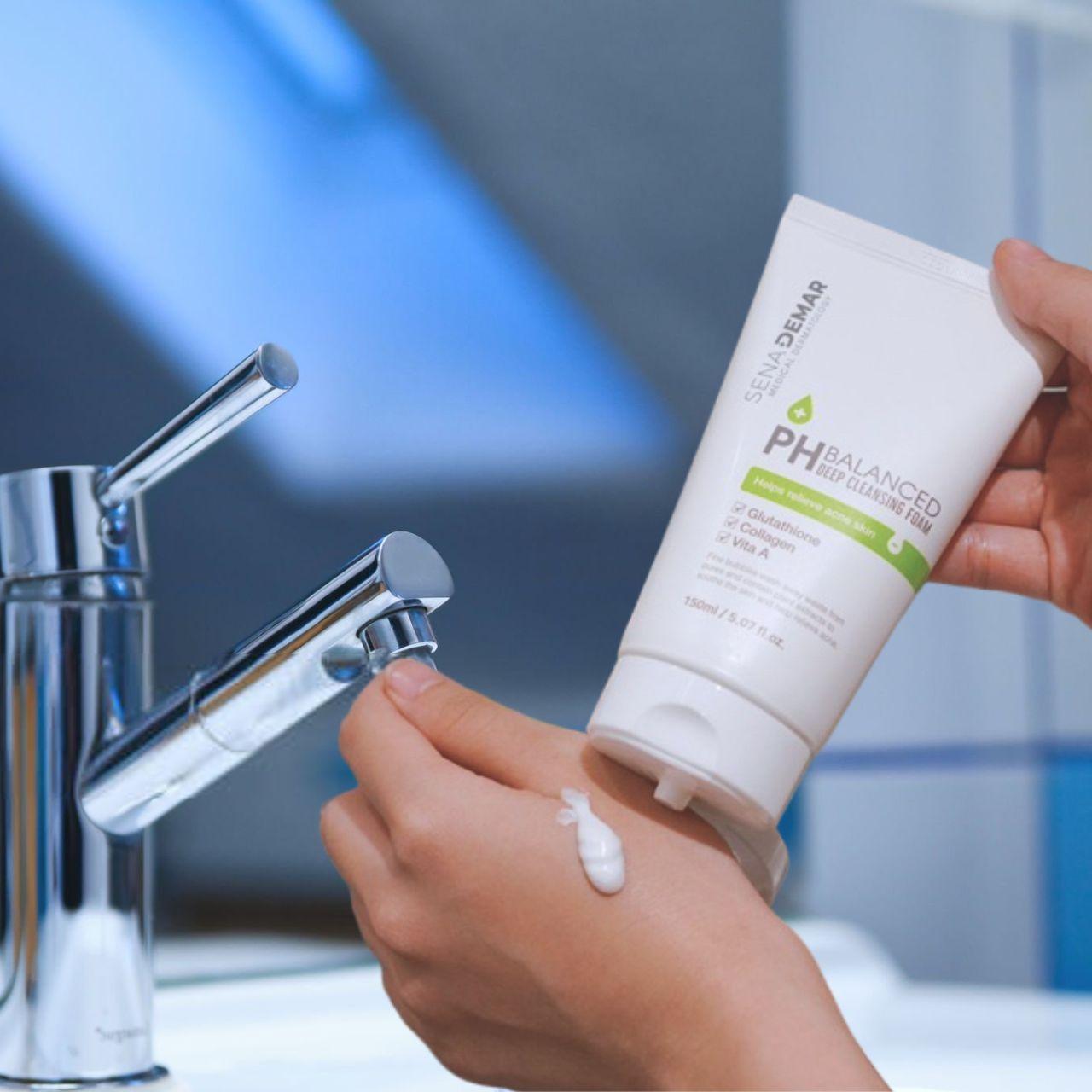 Sữa Rửa Mặt Làm Sạch Sâu, Dưỡng Da Sáng Mịn, Đều Màu SenaDemar PH Balanced Deep Cleansing Foam Hàn Quốc 150ml