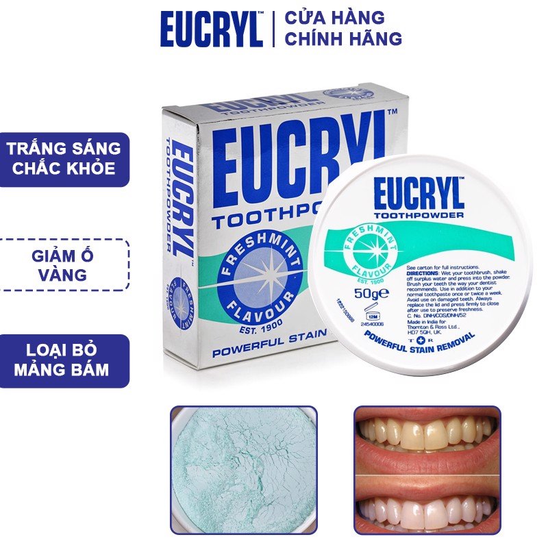 Bột Tẩy Trắng Răng Eucryl Toothpaste 50g
