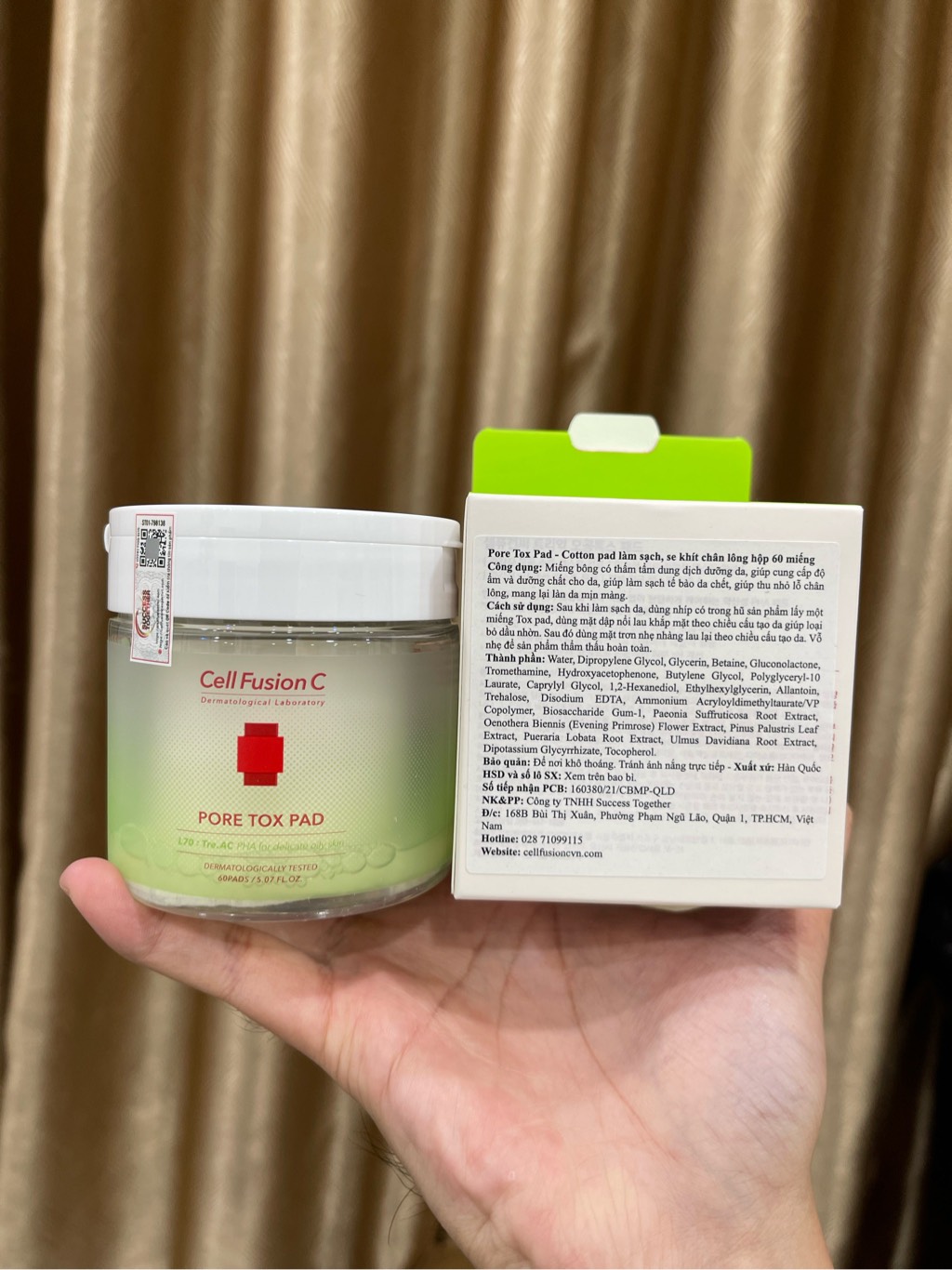 Toner Cotton Pad Làm Sạch Sâu & Se Khít Lỗ Chân Lông - Chứa PHA Cell Fusion C Pore Tox Pad (60 miếng) Hàn Quốc