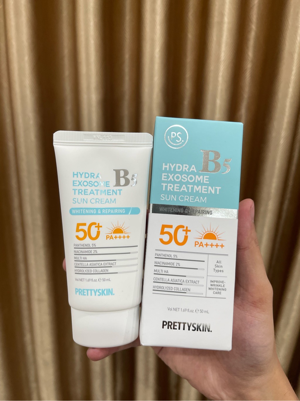 d979 - (Mẫu mới) Kem chống nắng phổ rộng phục hồi Prettyskin Hydra B5 Exosome Treatment / Oil Control Sun Cream SPF 50+ PA ++++ 50ml