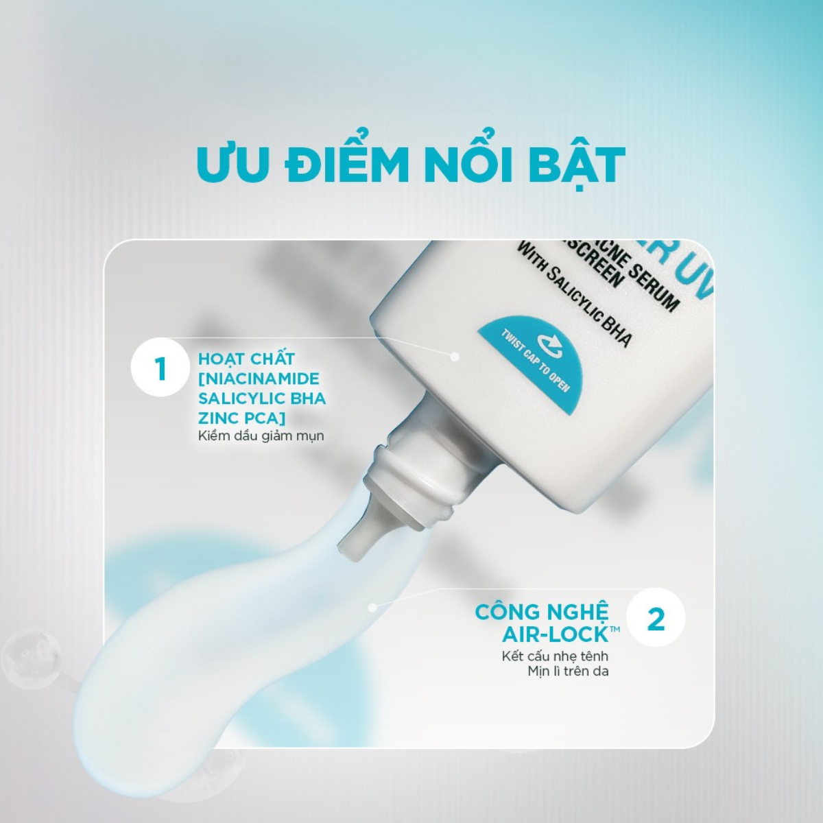 Kem Chống Nắng Phổ Rộng Kiềm Dầu & Giảm Mụn Garnier Super UV Anti - Acne / Invisible Serum Sunscreen SPF 50+PA++++ 30ml
