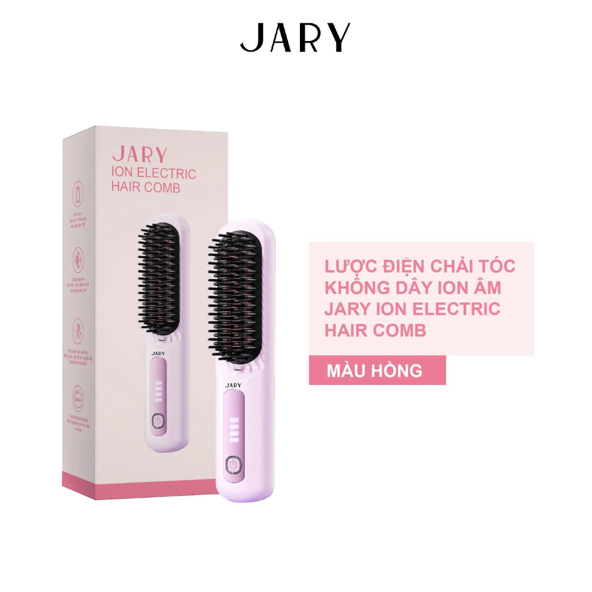 Lược Điện Chải Tóc Không Dây Ion Âm Jary Ion Electric Hair Comb Tạo Kiểu Suôn Mượt