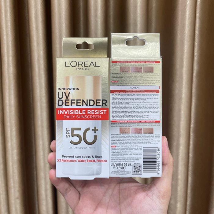 Kem Chống Nắng Thoáng Da, Siêu Mỏng Nhẹ L'Oreal Paris X20 UV Defender Serum Invisible Fluid / Resist Daily Sunscreen SPF50+ PA++++ Loreal 50ml