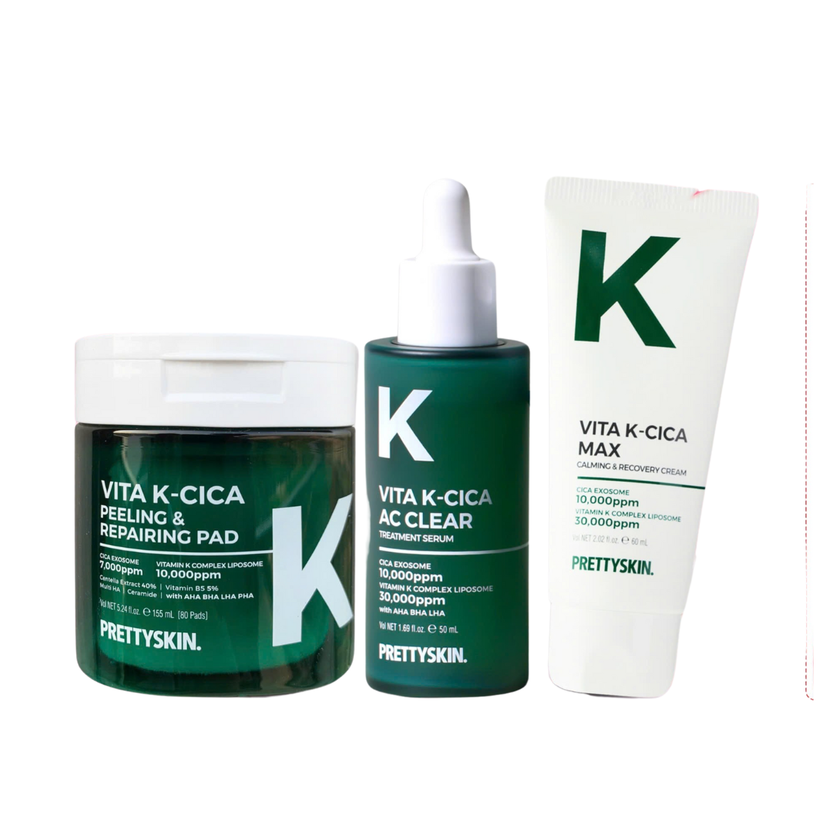 e163 - Prettyskin - Combo Vita K (Toner Pad + Serum + Kem Dưỡng)