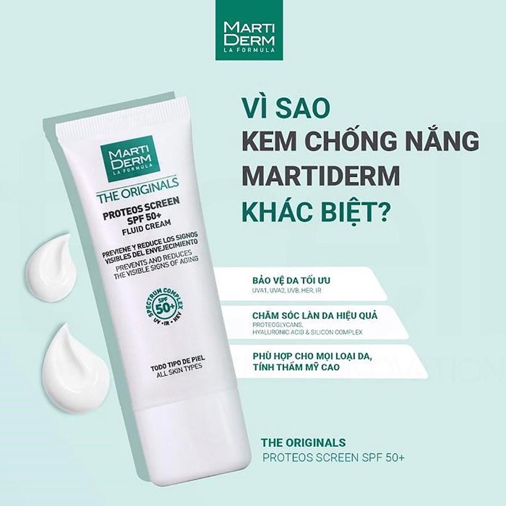 Kem Chống Nắng Phổ Rộng MartiDerm The Originals Proteos Screen SPF50+ 40ml