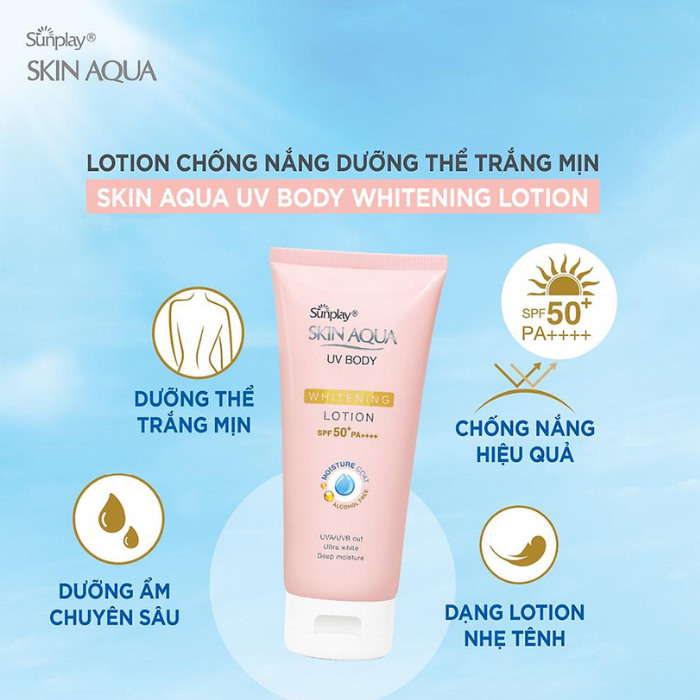 e291 - Kem Chống Nắng Dưỡng Thể Trắng Mịn Sunplay Skin Aqua UV Body SPF 50+ PA++++ (150g) LYO