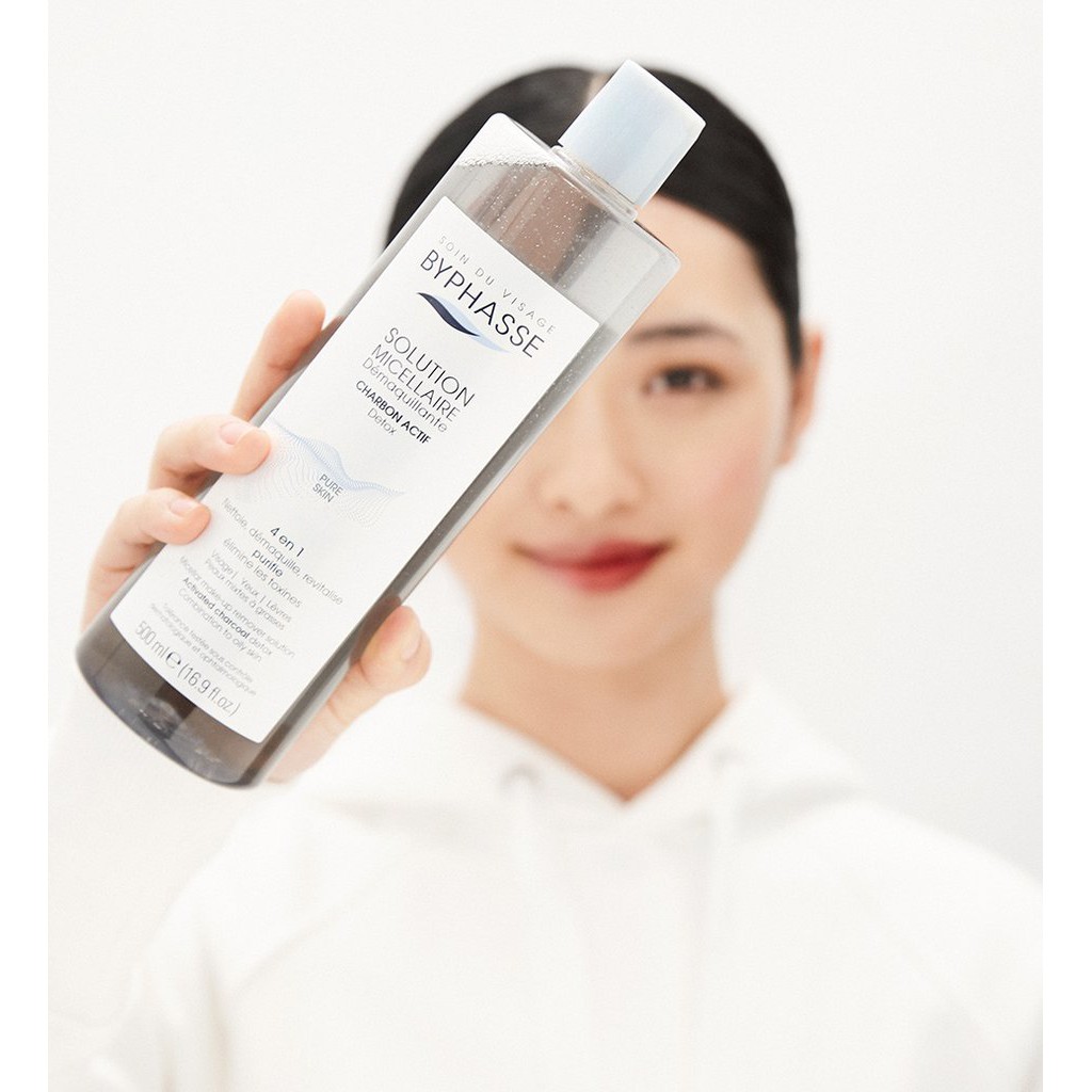 d99 - Nước Tẩy Trang Byphasse Solution Micellaire 500ml Màu Hồng và Xám Than