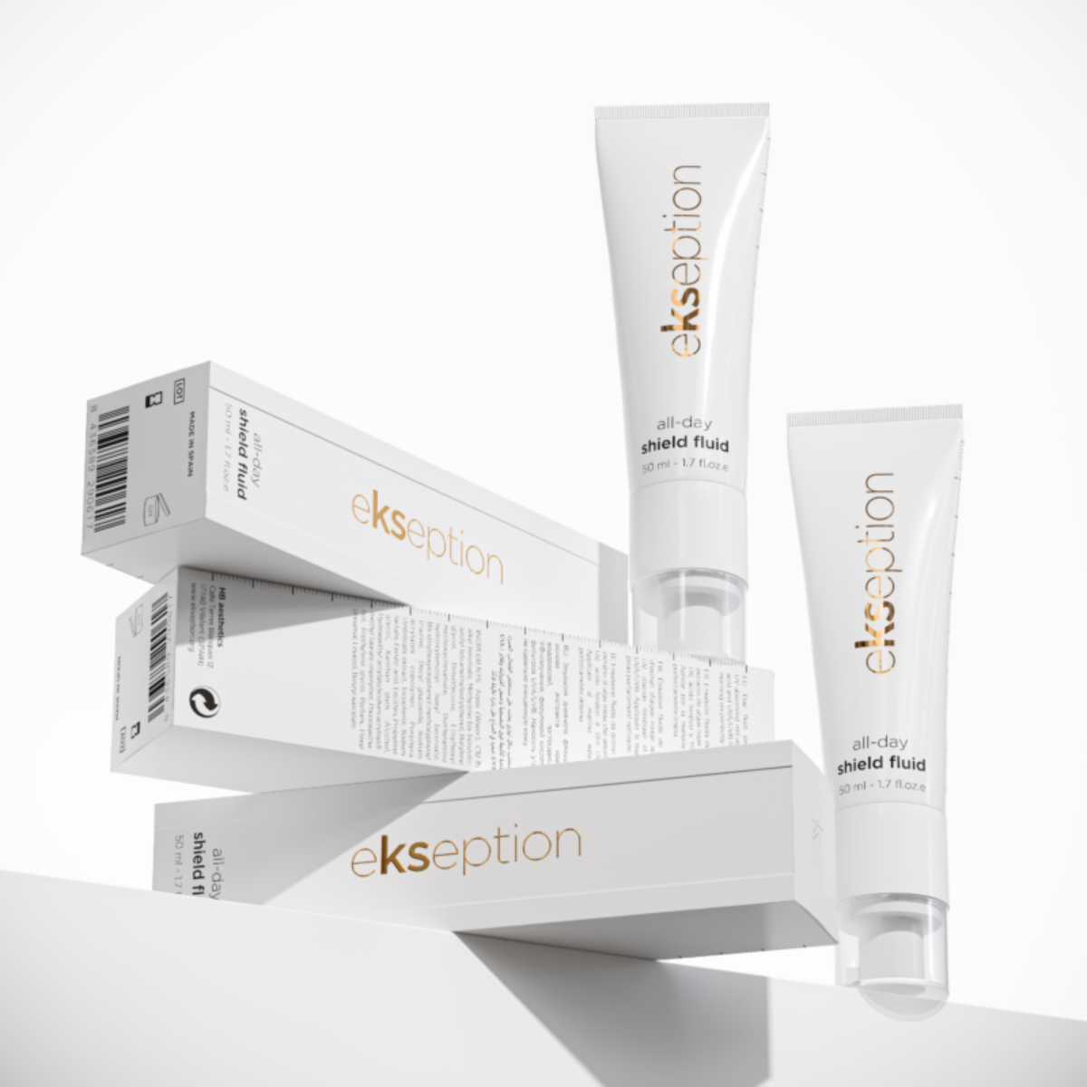 Kem Chống Nắng Ekseption All Day Shield Fluid Kết Hợp Dưỡng Ẩm - Căng Bóng & Trẻ Hoá Da, Phù Hợp Nhiều Loại Da 50ml