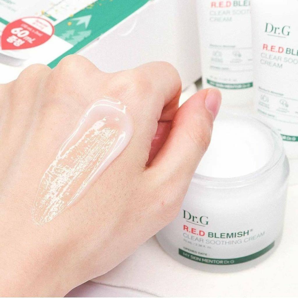 a105 - Dr.G - R.E.D BLEMISH Clear Soothing Cream Bonus Set (Kem dưỡng 70ml + KCN Brightening 20ml)