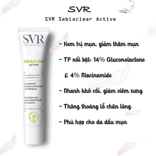 Kem Dưỡng Trị Mụn, Kiểm Soát Dầu SVR Sebiaclear Active Gel 40ml