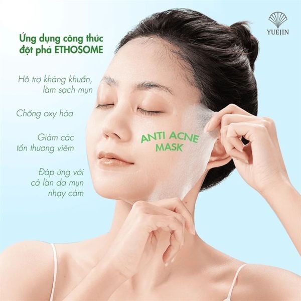 Combo 10 miếng mặt nạ Yuejin Anti Acne Mask 25ml (Hộp 10 miếng)