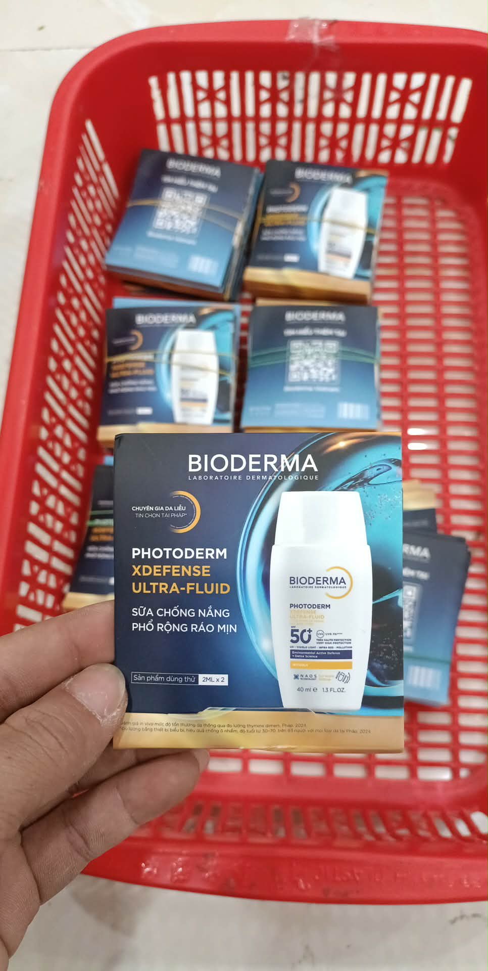 f163 - Bioderma - Gói 2 Sample Sữa Chống Nắng Photoderm Xdefense Ultra-Fluid SPF50+ PA++++ Invisible (Không nâng tone) 2ml + Teinte (Nâng tone) 2ml