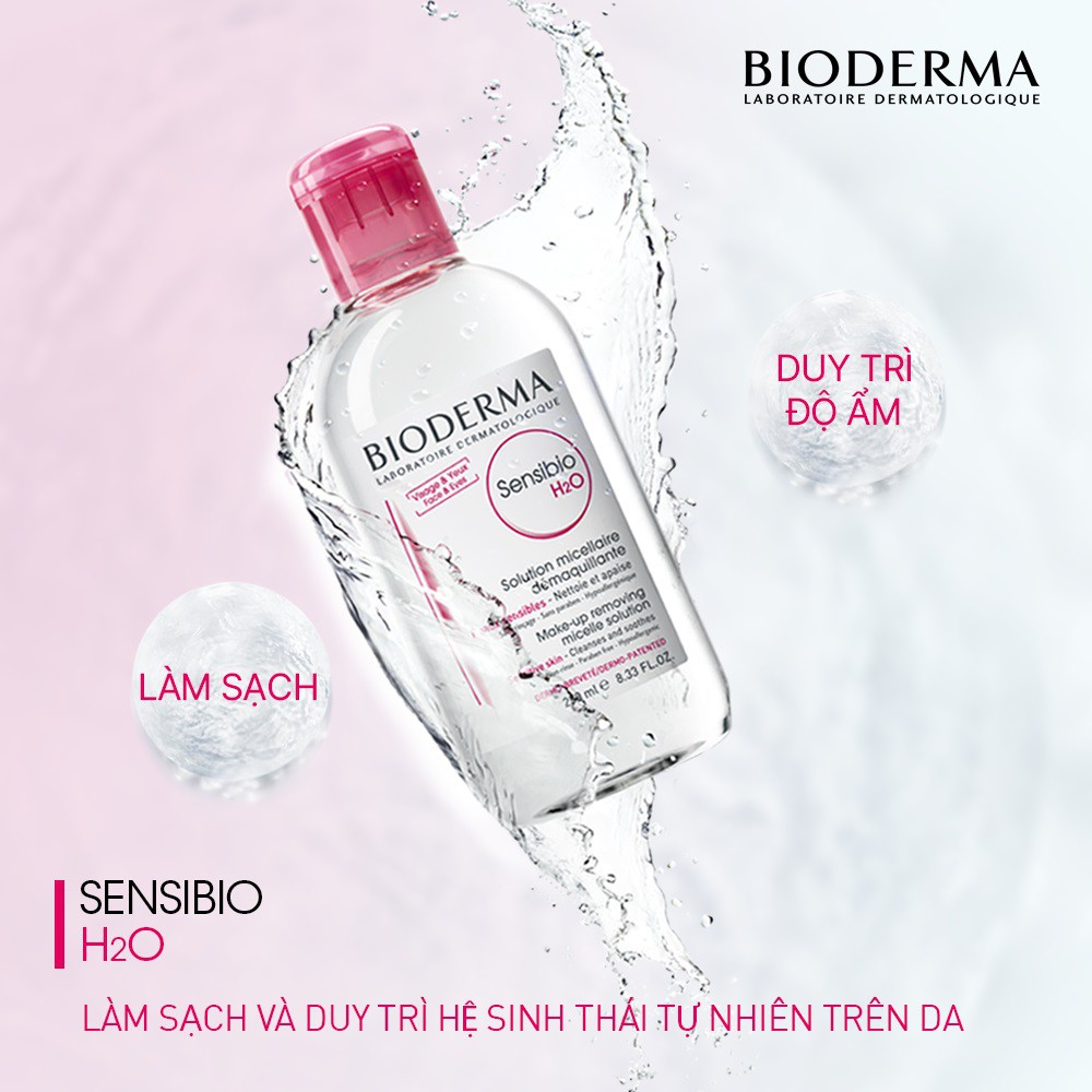 Nước Tẩy Trang Cho Da Nhạy Cảm Và Da Khô Bioderma Sensibio H2O 500ml (Màu hồng)