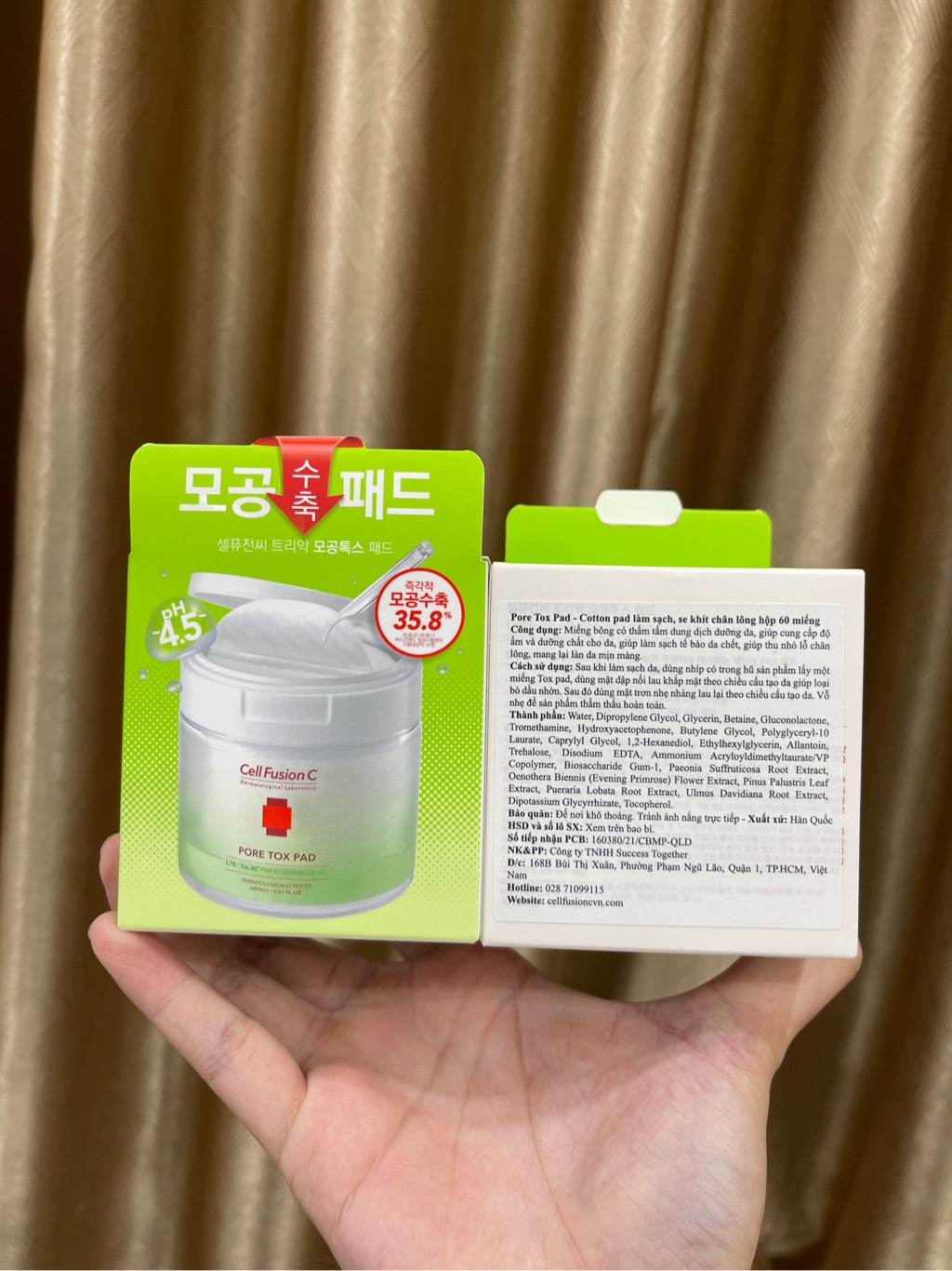 Toner Cotton Pad Làm Sạch Sâu & Se Khít Lỗ Chân Lông - Chứa PHA Cell Fusion C Pore Tox Pad (60 miếng) Hàn Quốc