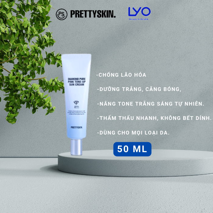Kem chống nắng nâng tông PrettySkin Diamond Pure Pink Tone-up Sun Cream 50ml