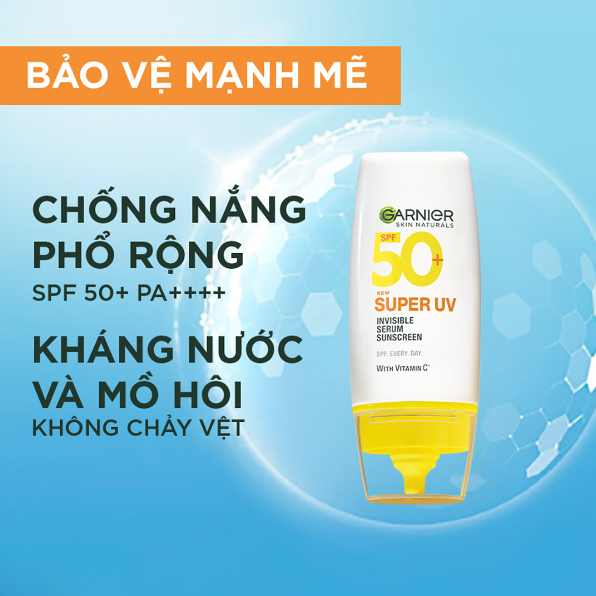 Kem Chống Nắng Phổ Rộng Kiềm Dầu & Giảm Mụn Garnier Super UV Anti - Acne / Invisible Serum Sunscreen SPF 50+PA++++ 30ml