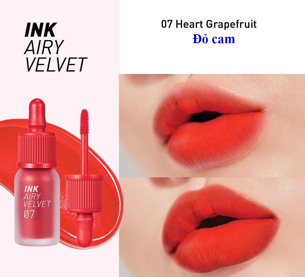 Son kem Peripera Peri's Ink Velvet / Ink AIRY Velvet - Son bóng Water Bare Tint