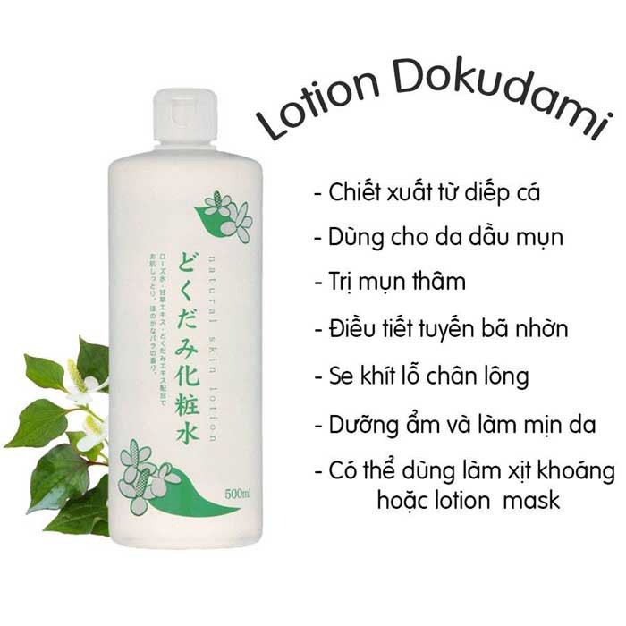 Nước Hoa Hồng Diếp Cá Giảm Mụn Chinoshio Dokudami Natural Skin Lotion 500ml