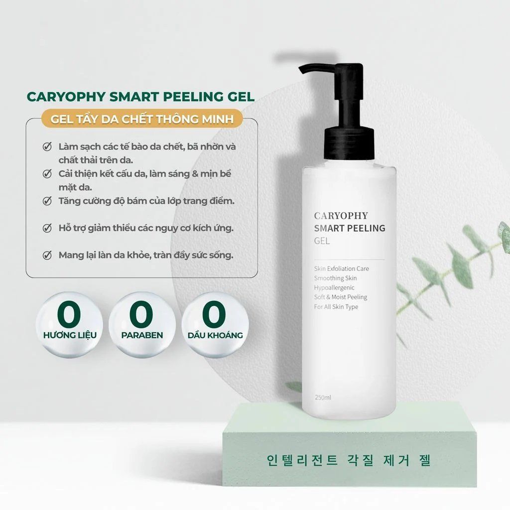Tẩy Tế Bào Chết Làm Dịu Da, Lành Tính Ngăn Ngừa Mụn Caryophy Smart Peeling Gel 250ml LYO