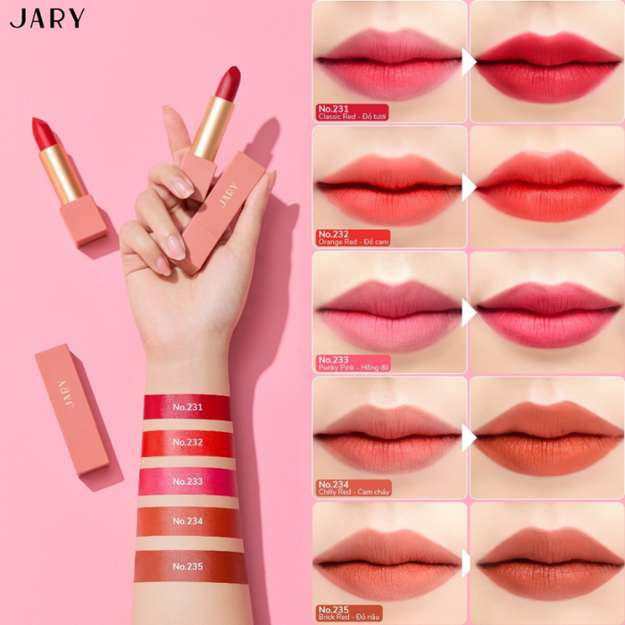 SON THỎI LÌ CAO CẤP - JARY - POWER MATTE LIPSTICK.