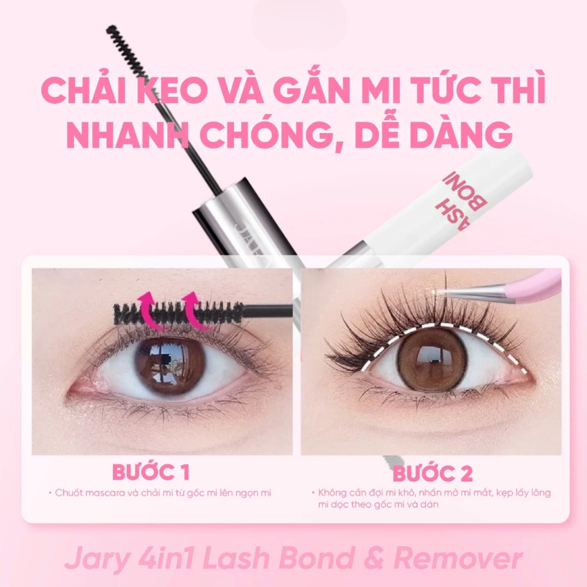 Keo Dán Mi 2 Đầu 4 Trong 1 JARY 4in1 Lash Bond & Remover 8g