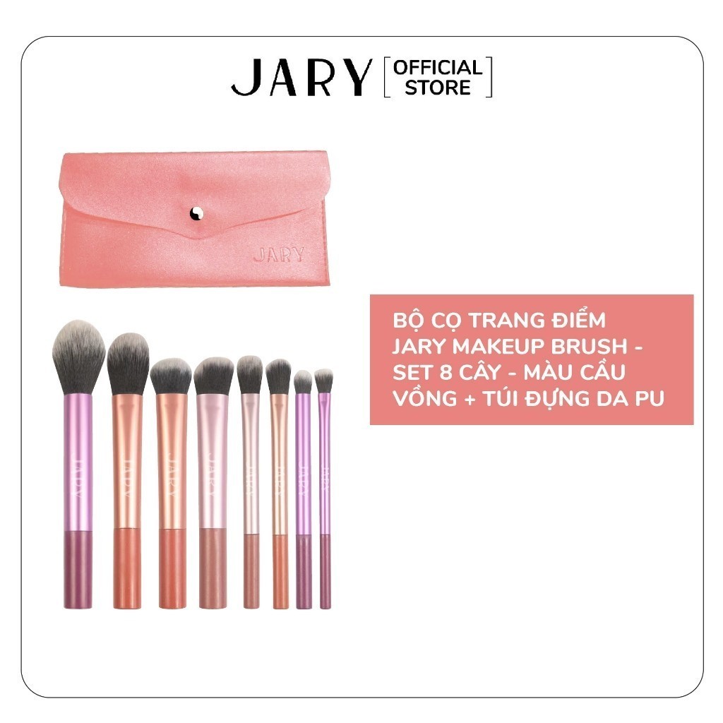 Bộ Cọ Trang Điểm Chuyên Nghiệp Kèm Túi Da PU Cao Cấp Jary Makeup Brush