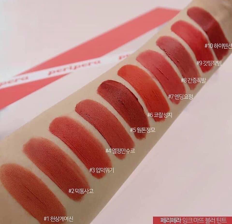 Son kem Peripera Peri's Ink Velvet / Ink AIRY Velvet - Son bóng Water Bare Tint