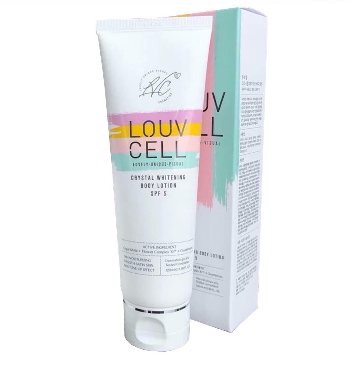 Sữa dưỡng thể trắng da Louv Cell Crystal Whitening Body Lotion SPF 5 120ml