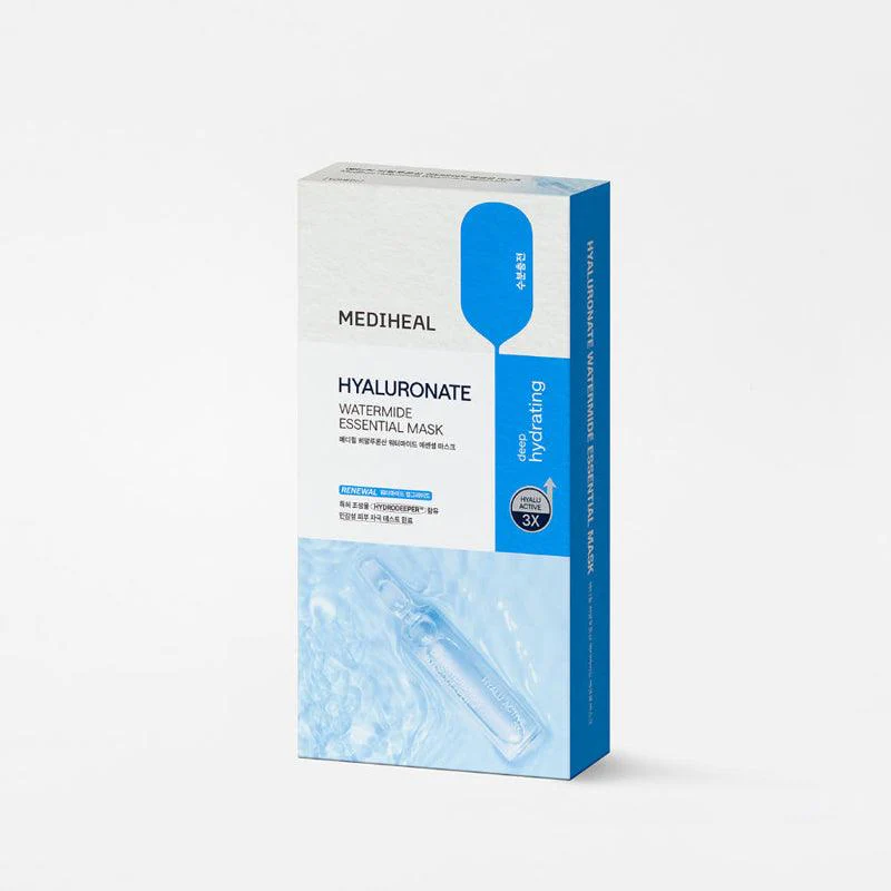 e455 - Mediheal - Nguyên Hộp Combo 10 Mặt Nạ Dưỡng Săn Chắc Da Mediheal Essential Mask - Xanh Dương - Hyaluronate 24ml
