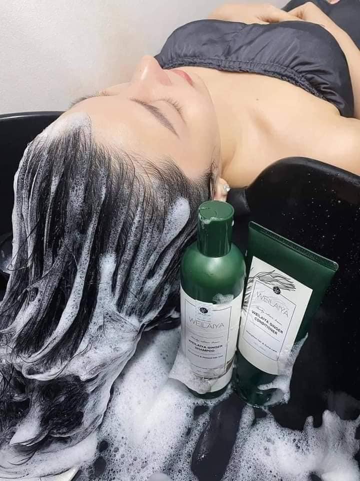 Bộ Dầu Gội Xã Tinh Chất Gừng Weilaiya Ginger (Shampoo  400ml và Conditioner - 250ml)