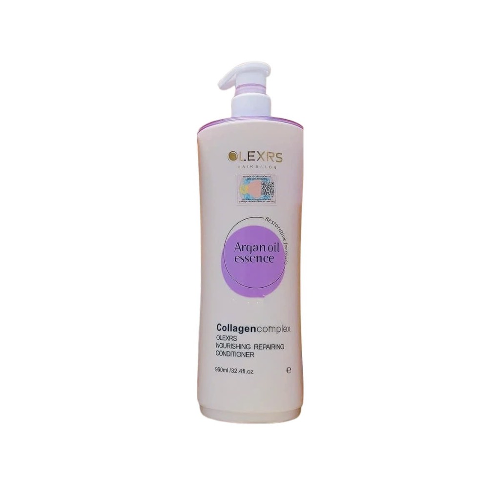 a90 - OLEXRS - (Mẫu mới 2025) Dầu gội / Dầu xả Hair Salon Argan Oil Collagen Complex 960ml