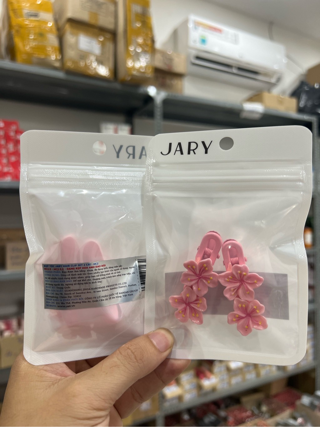 b11 - Jary (KV) - Kẹp Tóc Jary Hair Clip Set 2 Cái - Hoa Anh Đào Đôi
